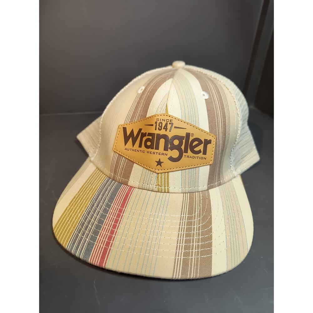 1342.  Wrangler Striped Trucker's Hat Adjustable